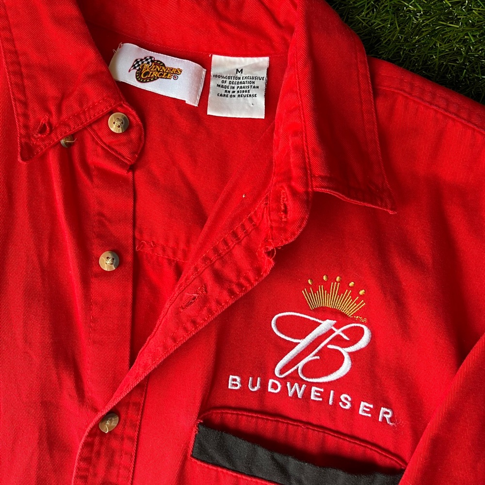 Vintage NASCAR Dale Earnhardt Budweiser Button Up 🏎️ - Picture 3 of 3